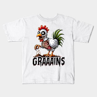Undead Zombie Chicken Grains Kids T-Shirt